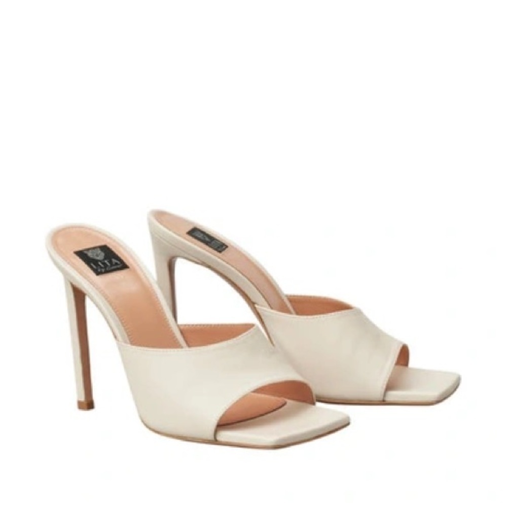 Lita by Ciara Cream Open-Toe Heels 41